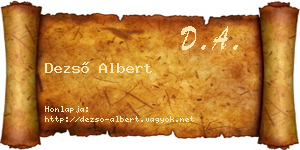 Dezső Albert névjegykártya